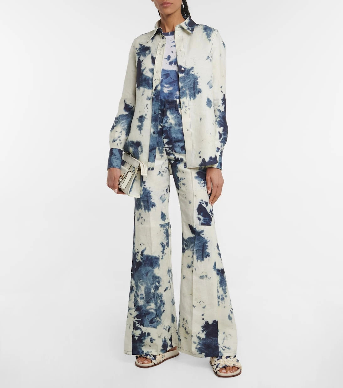 Chloé - Tie-dye linen flared pants