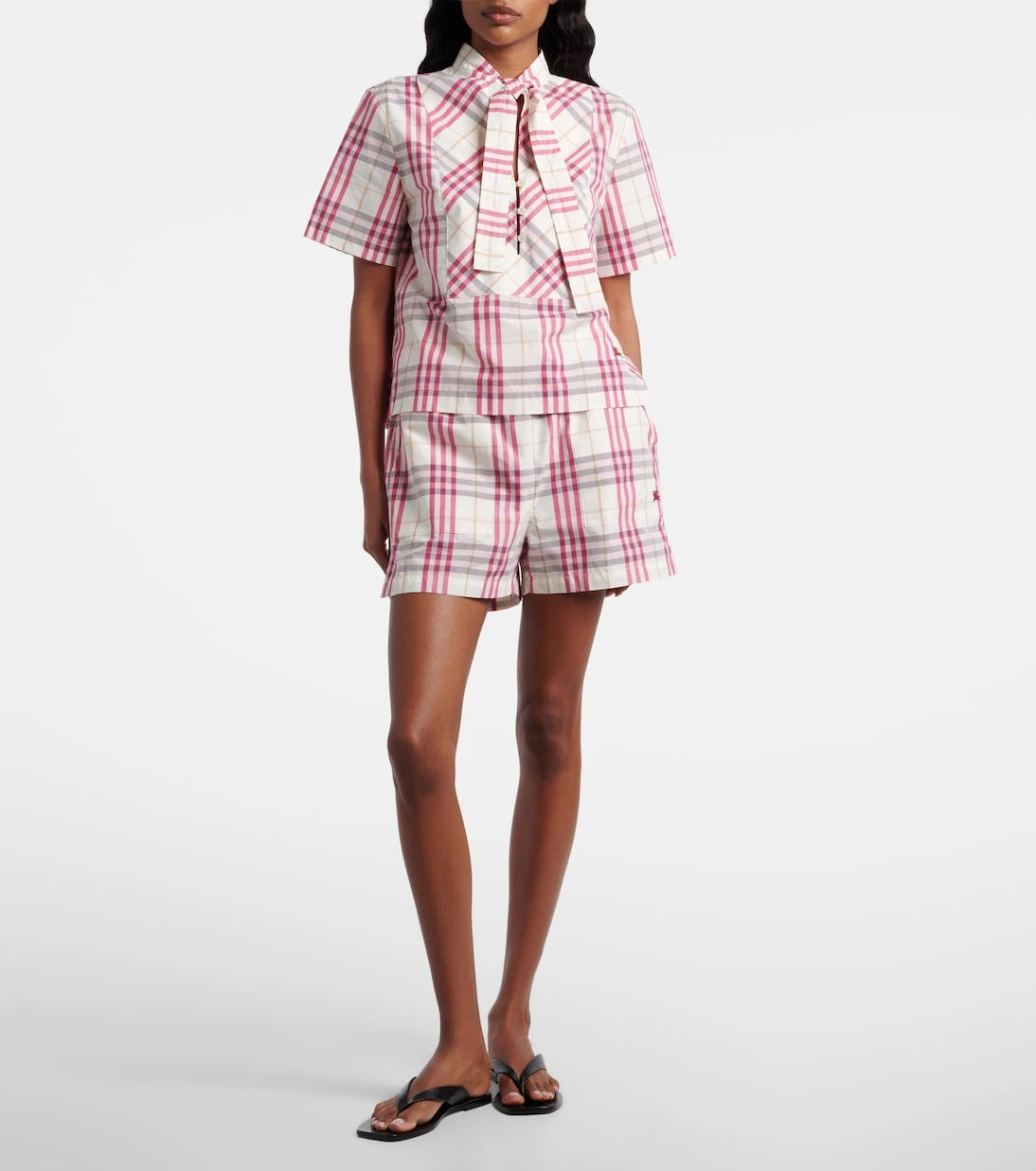 Burberry - شورت EKD Burberry Check قطني