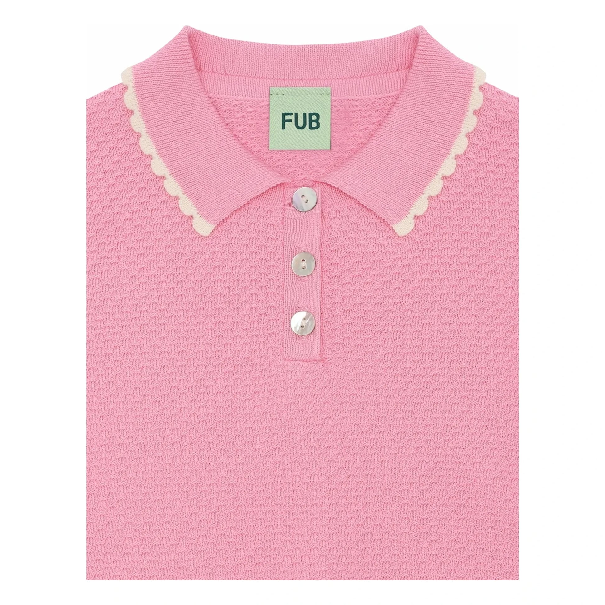 FUB - Polo Oversize Pique Maille Fine Organic Cotton | Candy pink