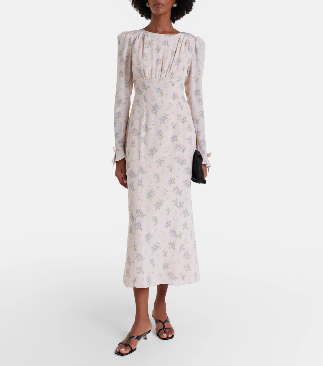 Alessandra Rich - Floral open-back silk midi dress