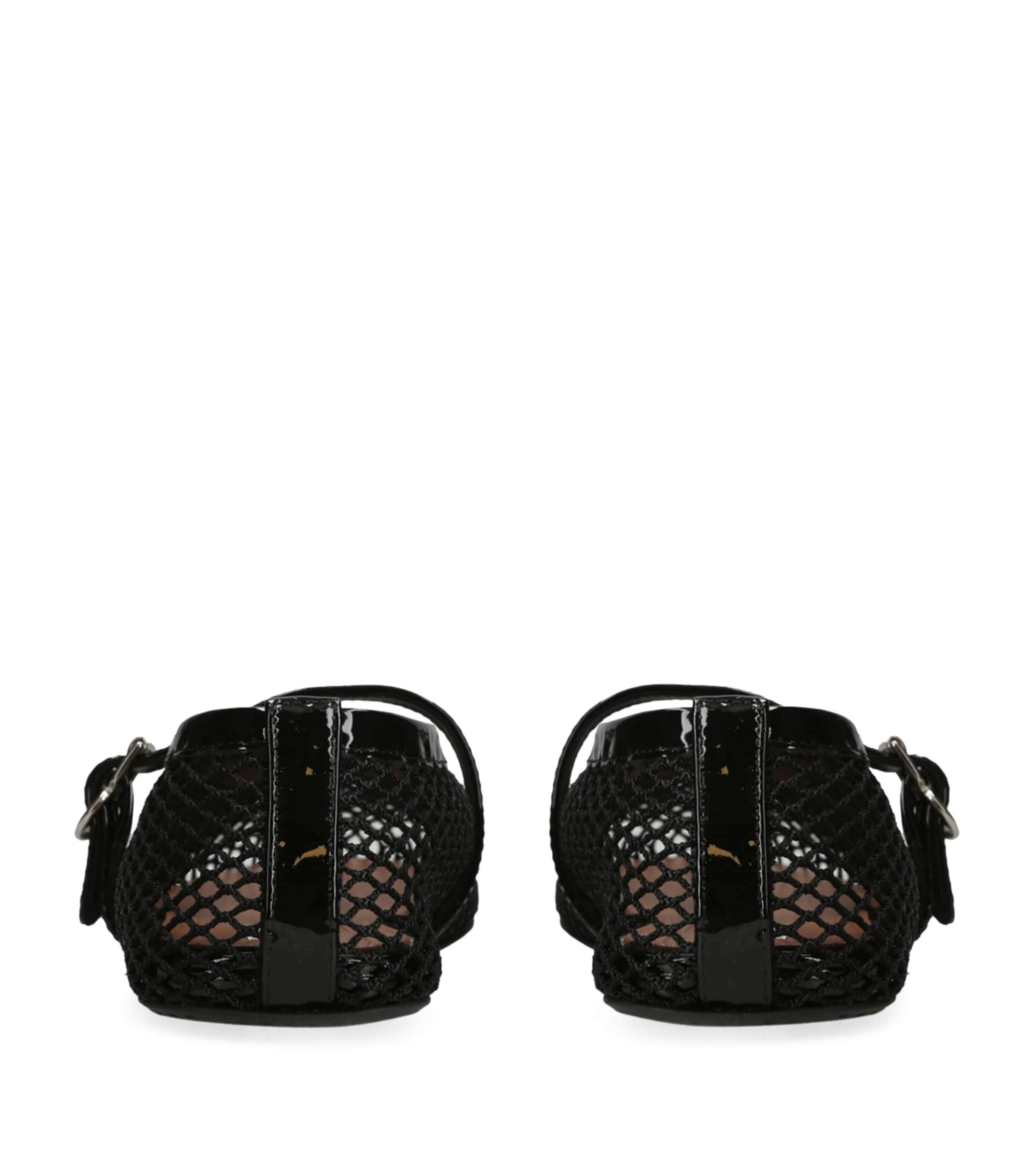 Alaïa Black Leather Mesh Ballet Flats