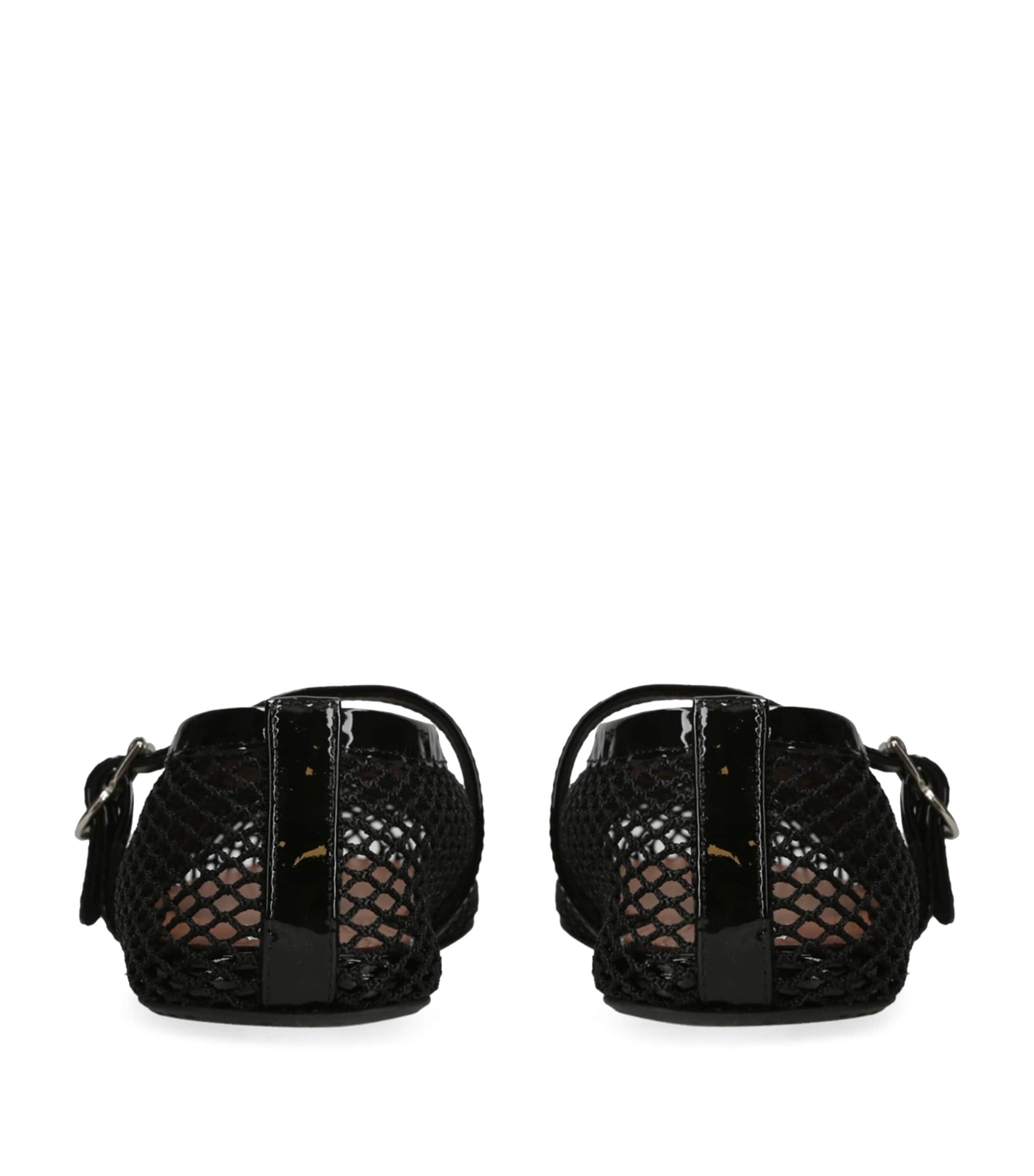 Alaïa Black Leather Mesh Ballet Flats