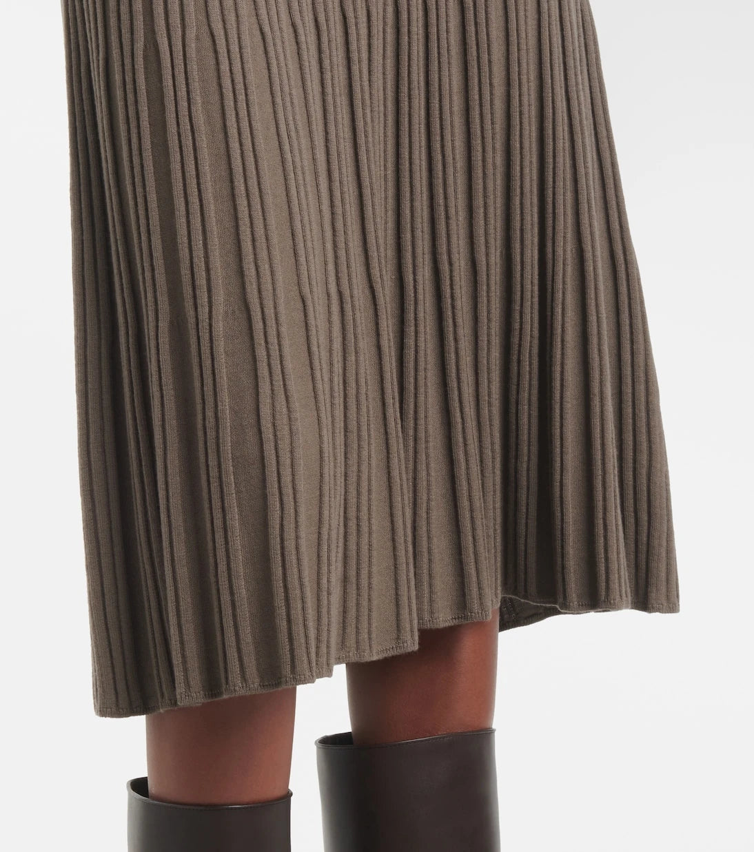 Joseph - Ribbed-knit pleated wool midi dress