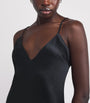 Skims Black Satin Cami Slip Dress