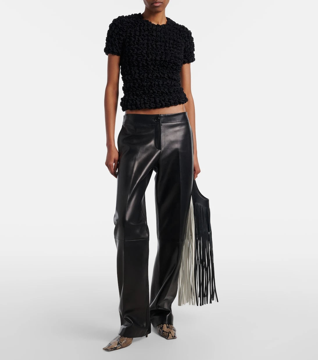 Khaite - Livia Small fringed leather tote bag