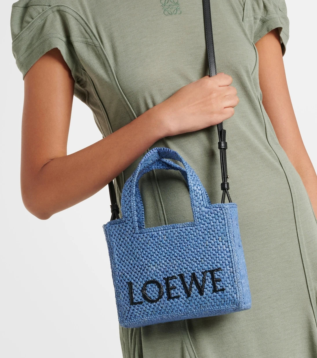 Loewe - Paula's Ibiza Mini logo raffia shopper