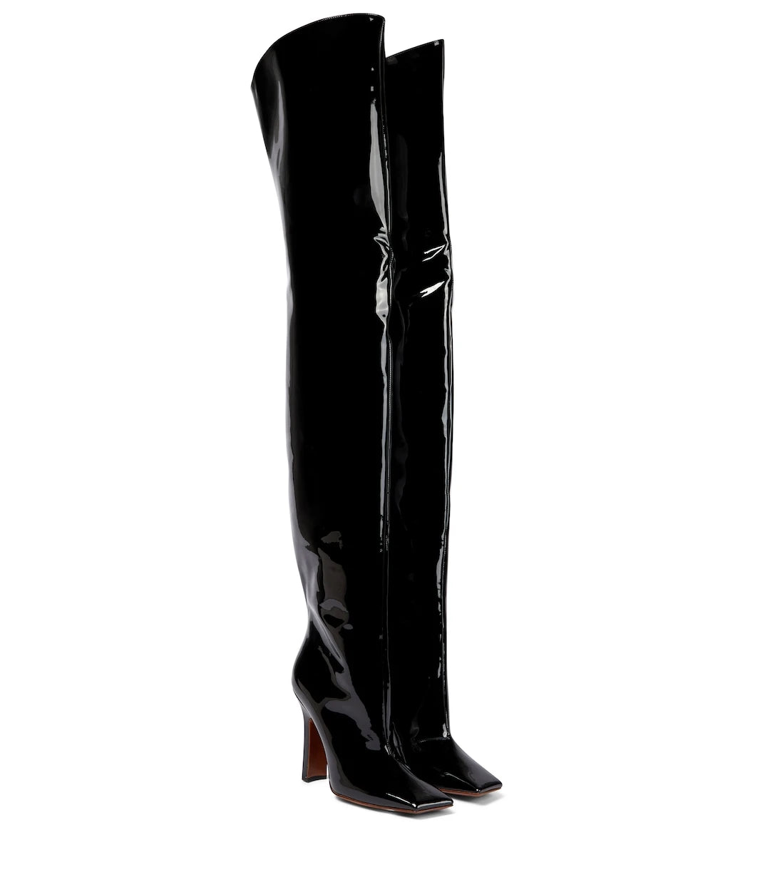 Vetements - Boomerang leather over-the-knee boots