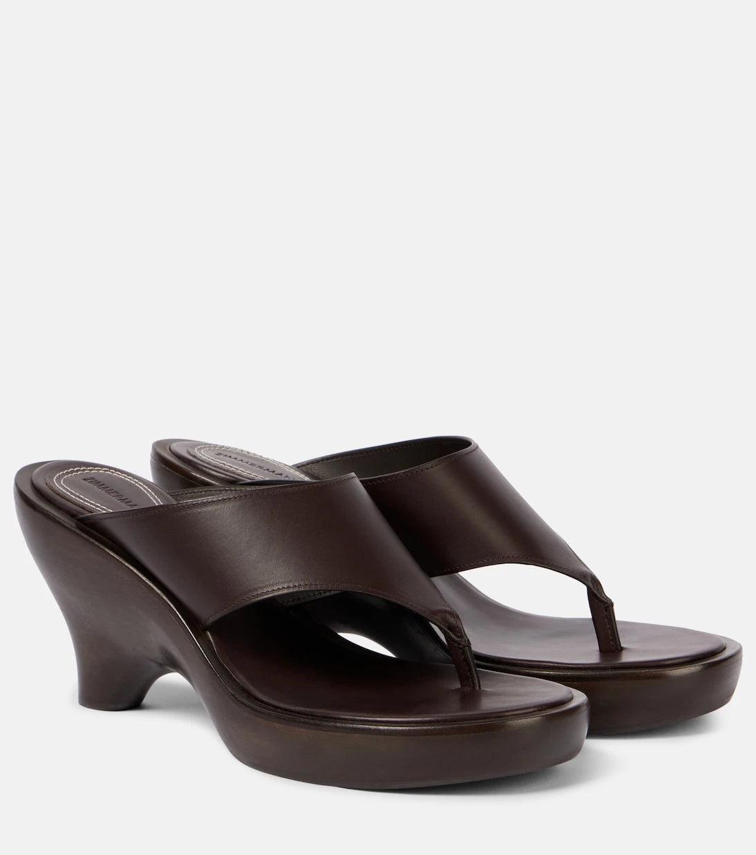Zimmermann - Wild 95 leather wedge mules