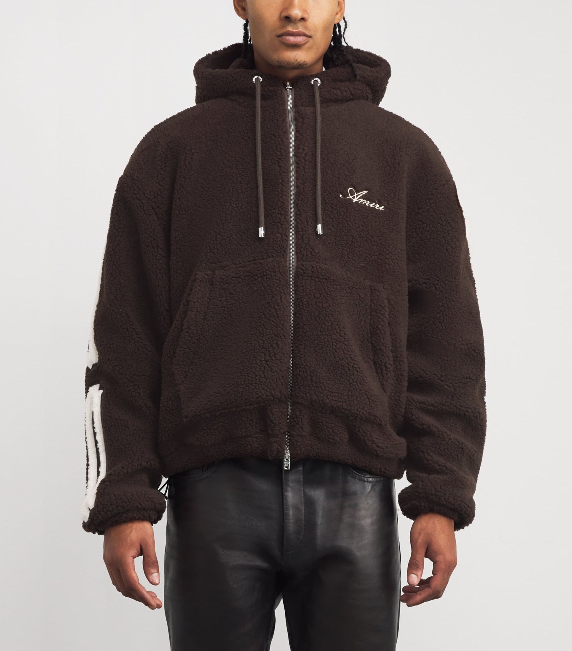 AMIRI Brown Fleece Bones Hoodie