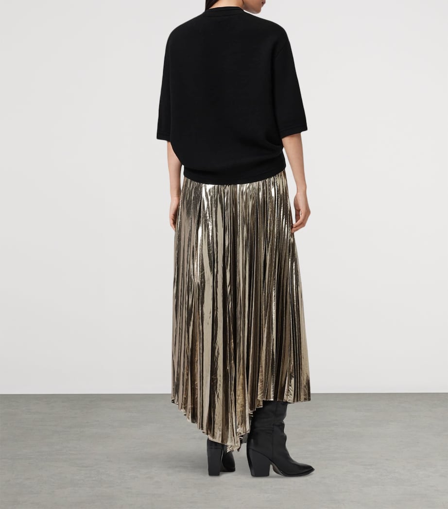 Brown Pleated Jax Maxi Skirt