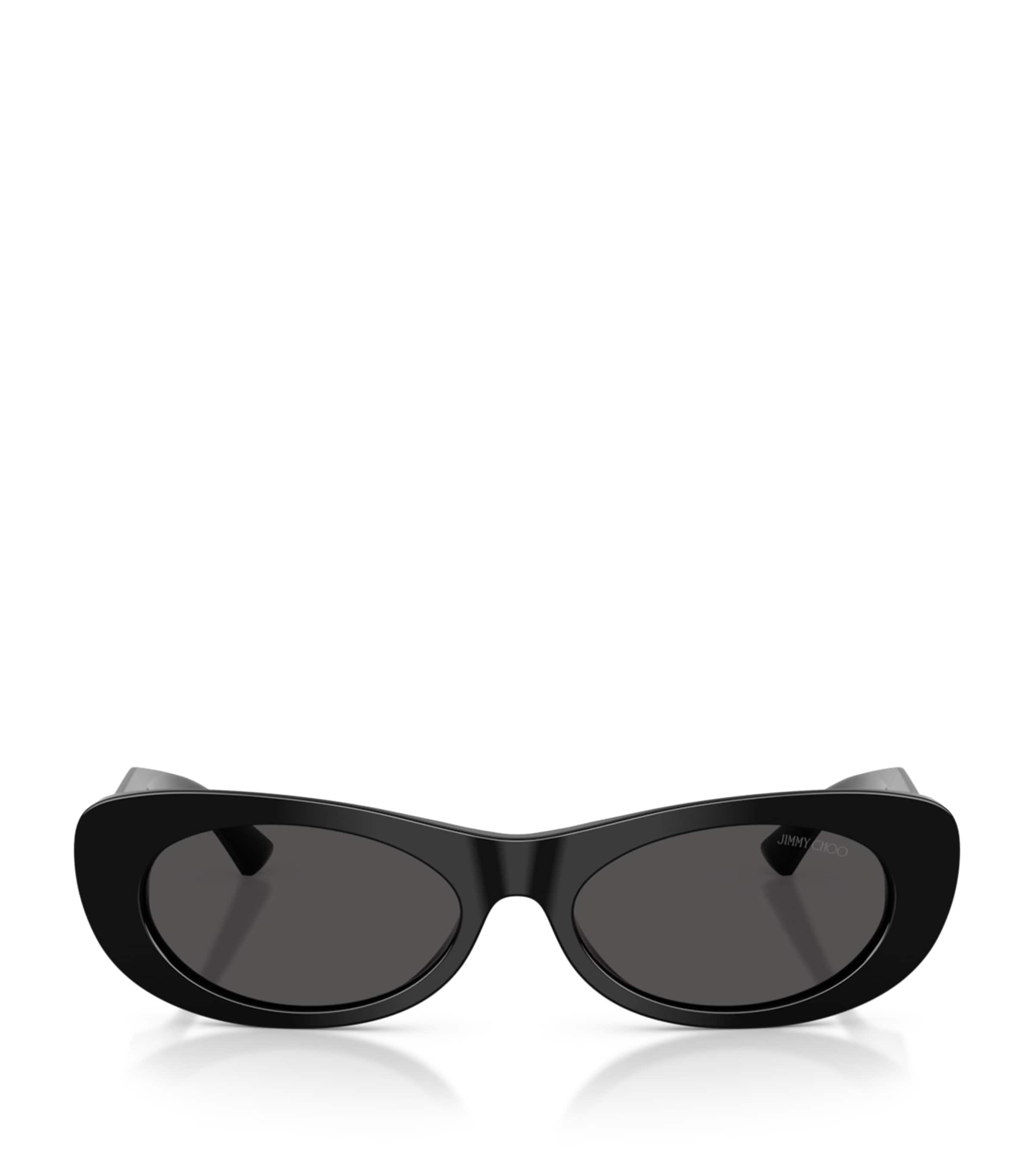 Jimmy Choo Black Oval Logo Sunglasses