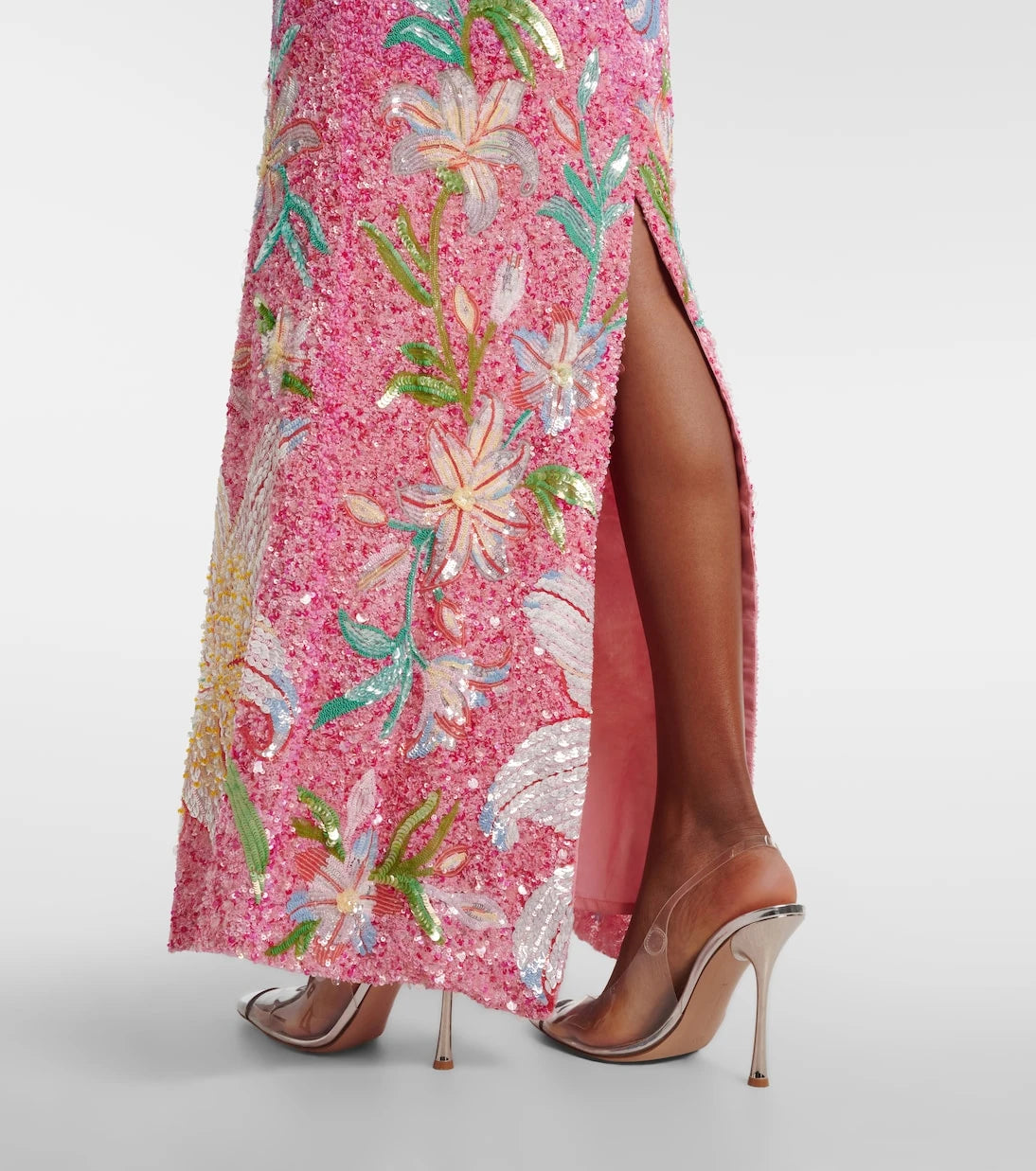 Là Fuori - Floral sequined gown