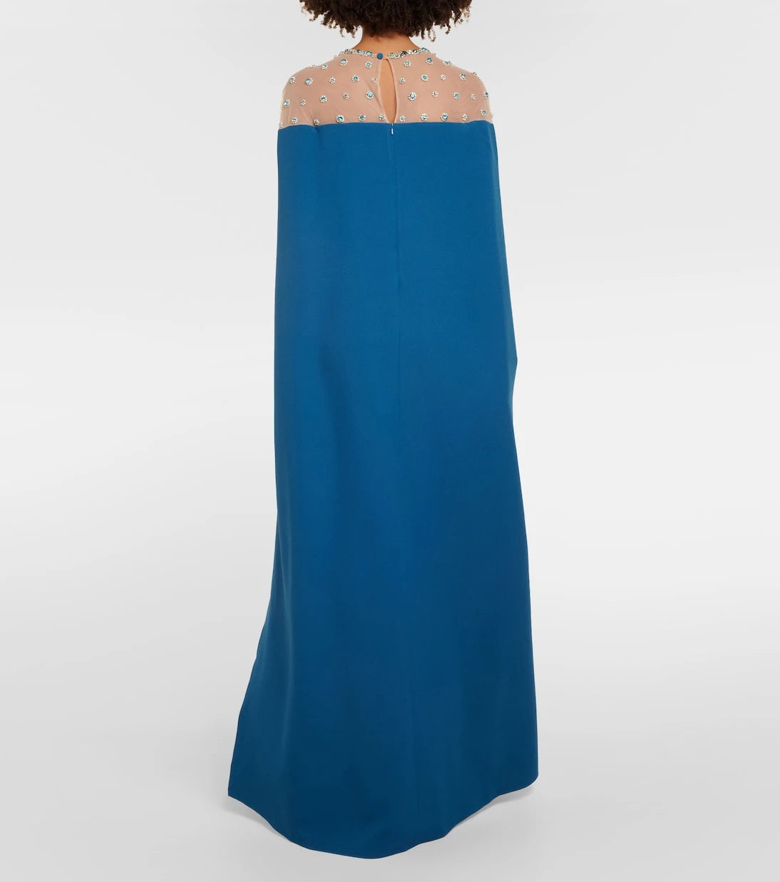 Safiyaa - Ambere embroidered cape-detail gown