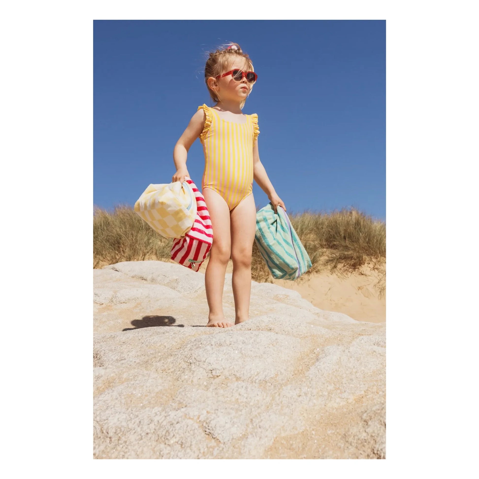 Jera Mini - Terry Tile Toiletry Bag | Pale yellow