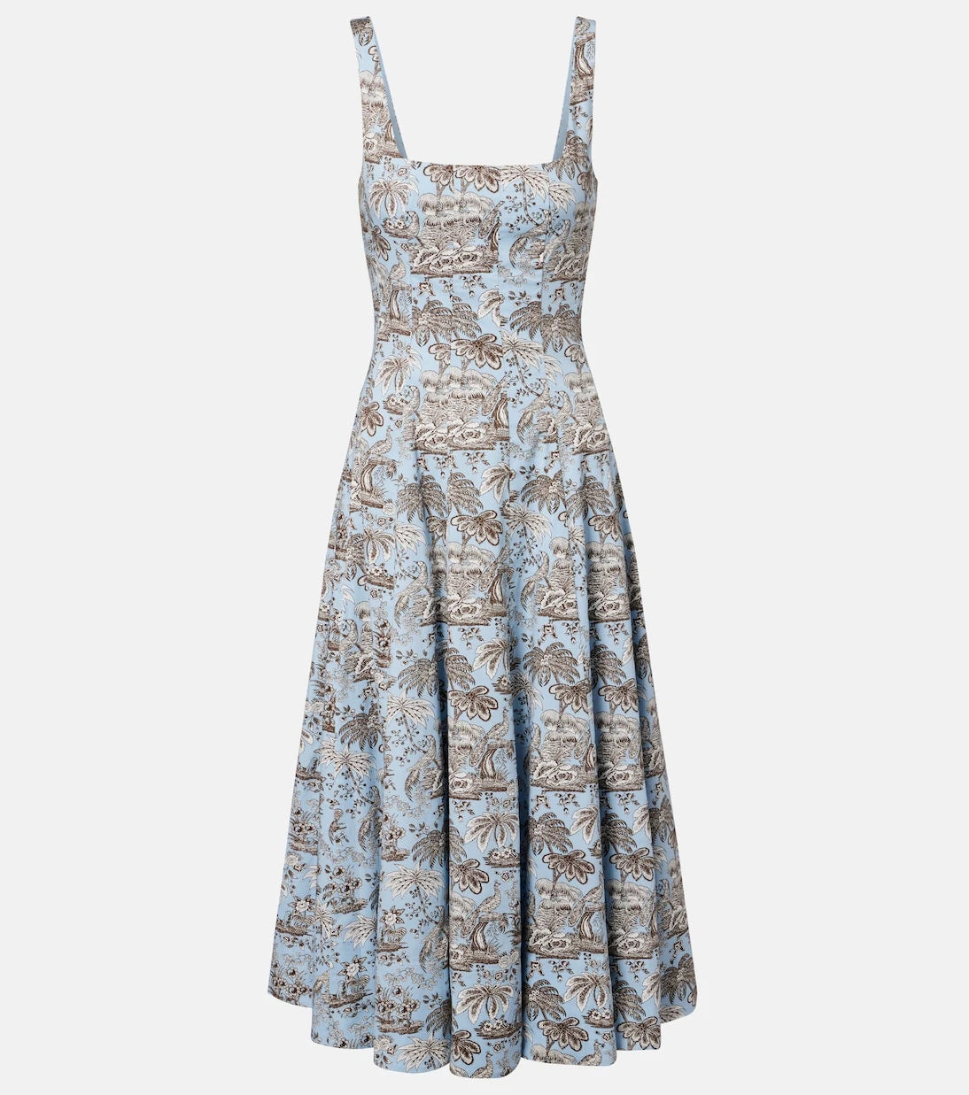 Staud - Wells floral cotton poplin midi dress
