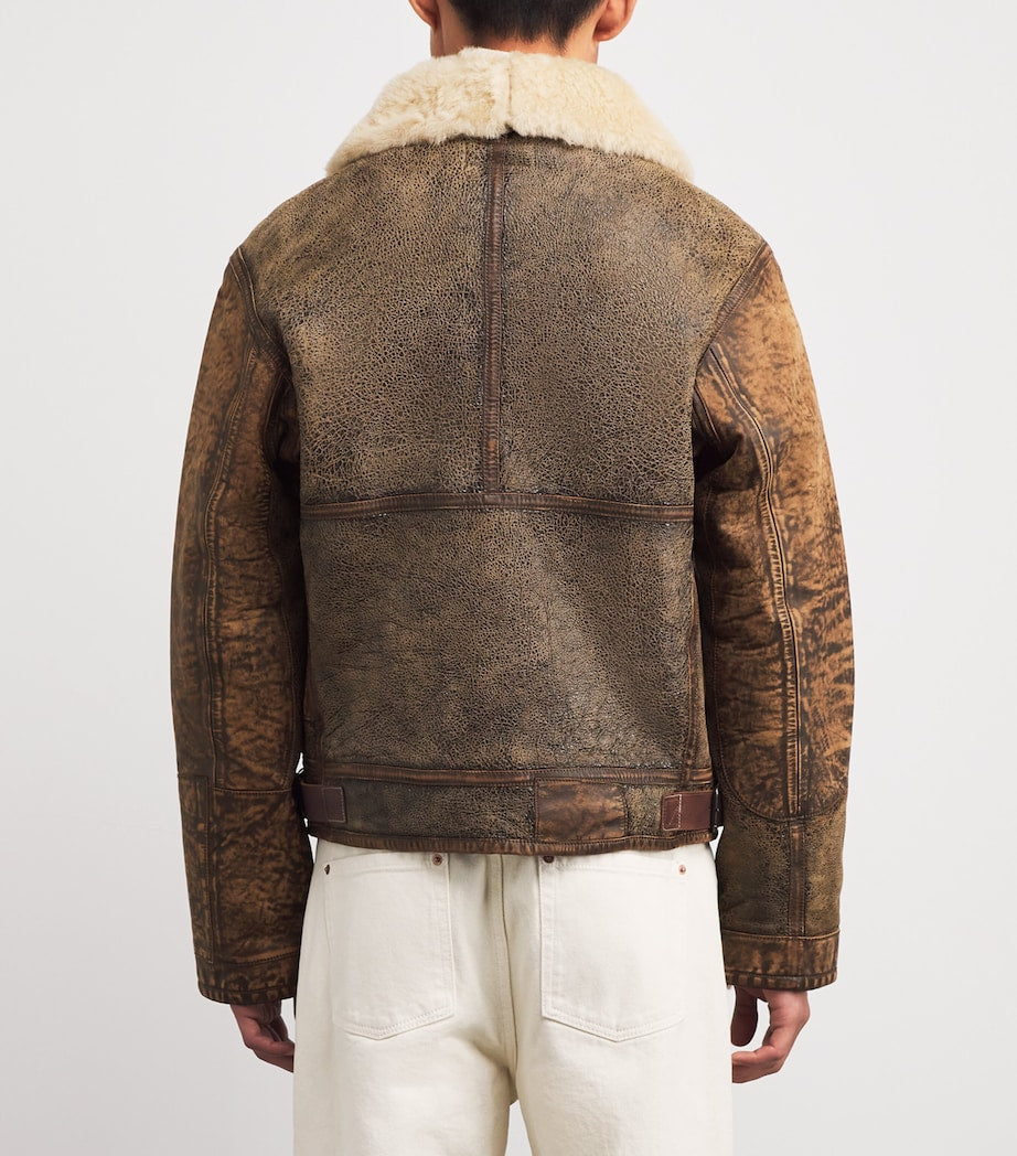 Polo Ralph Lauren Brown Shearling Bomber Jacket