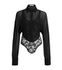 Alaïa Black Georgette Shirt Bodysuit
