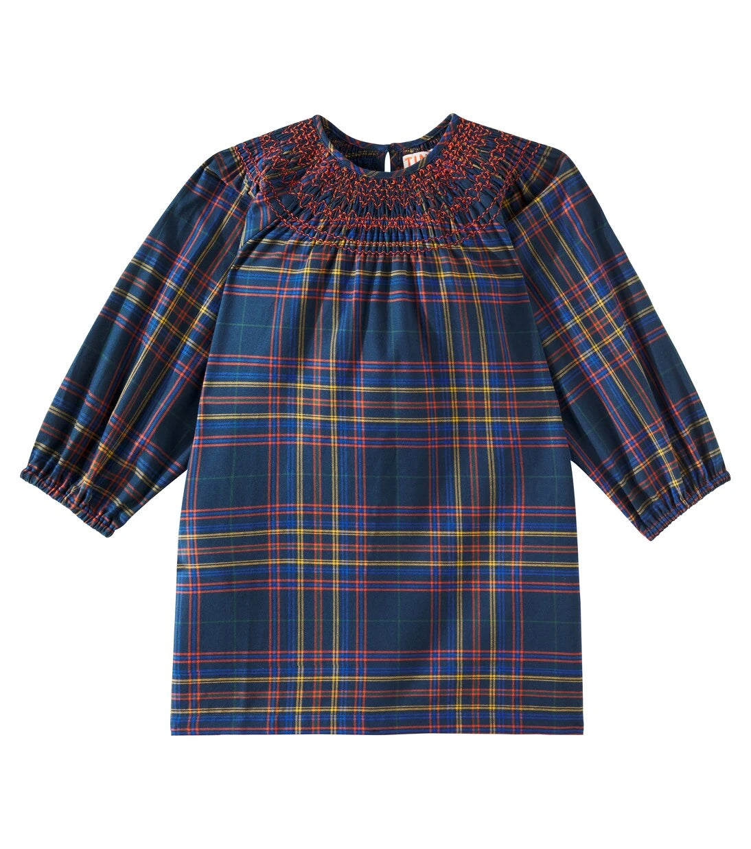 Tinycottons - Plaid smocked cotton flannel dress