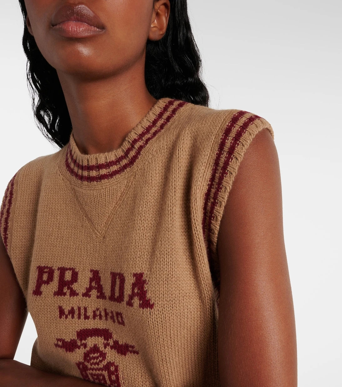 Prada - Logo wool and cashmere sweater vest