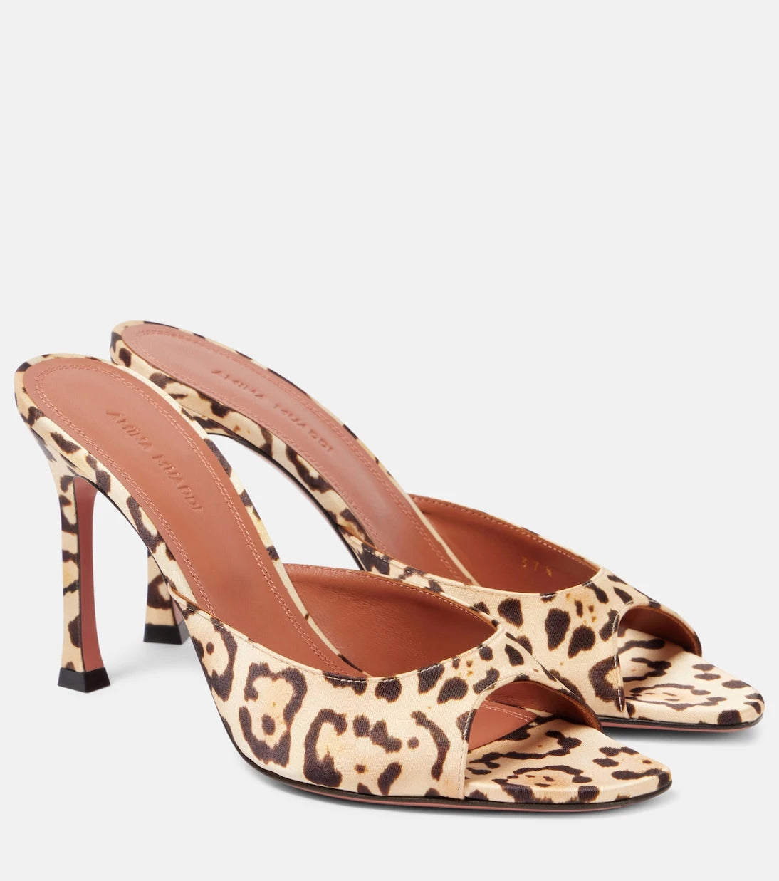 Amina Muaddi - Alexa 95 leopard-print satin mules