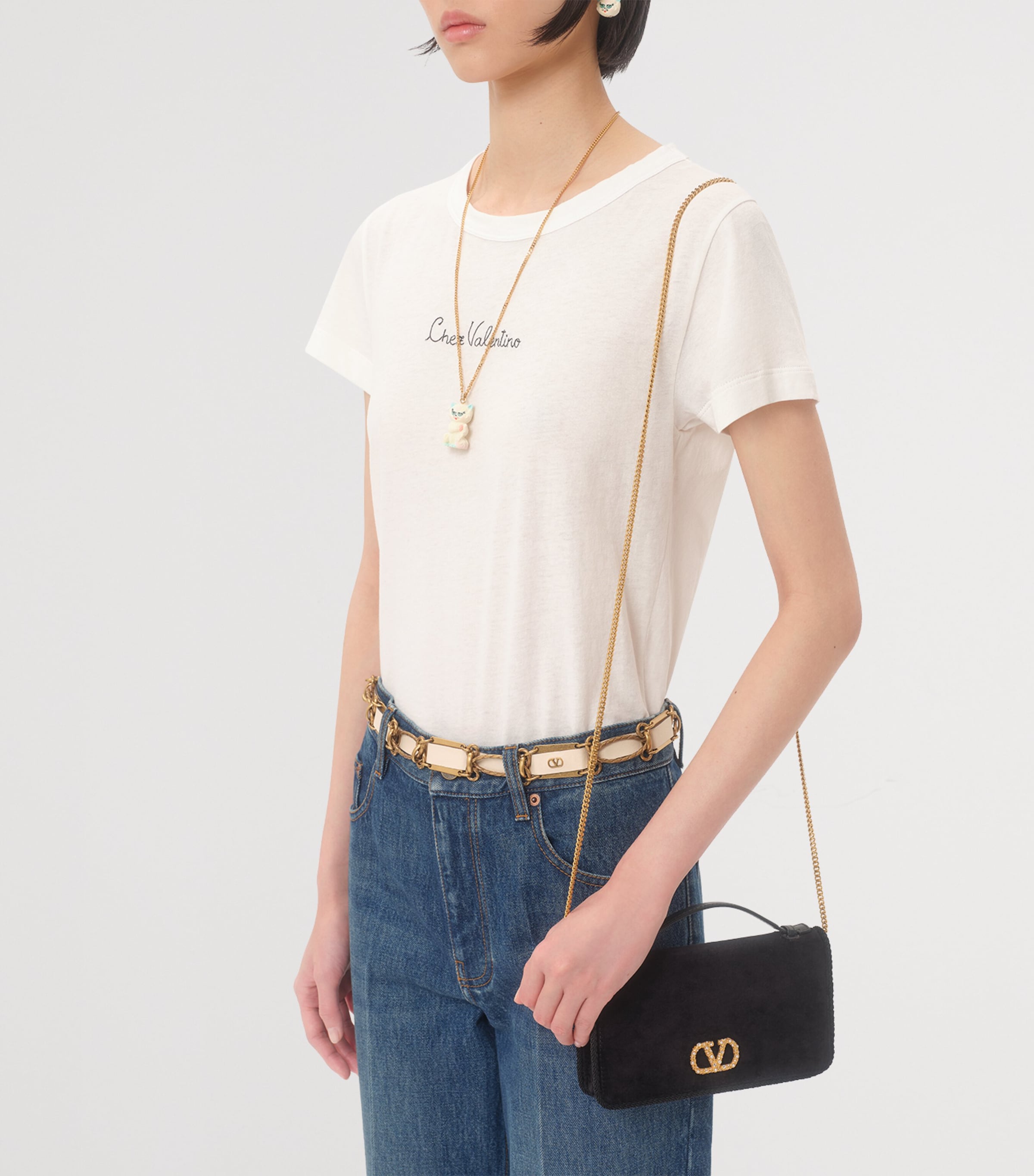 Valentino Garavani Black VLogo Signature Wallet with Strap