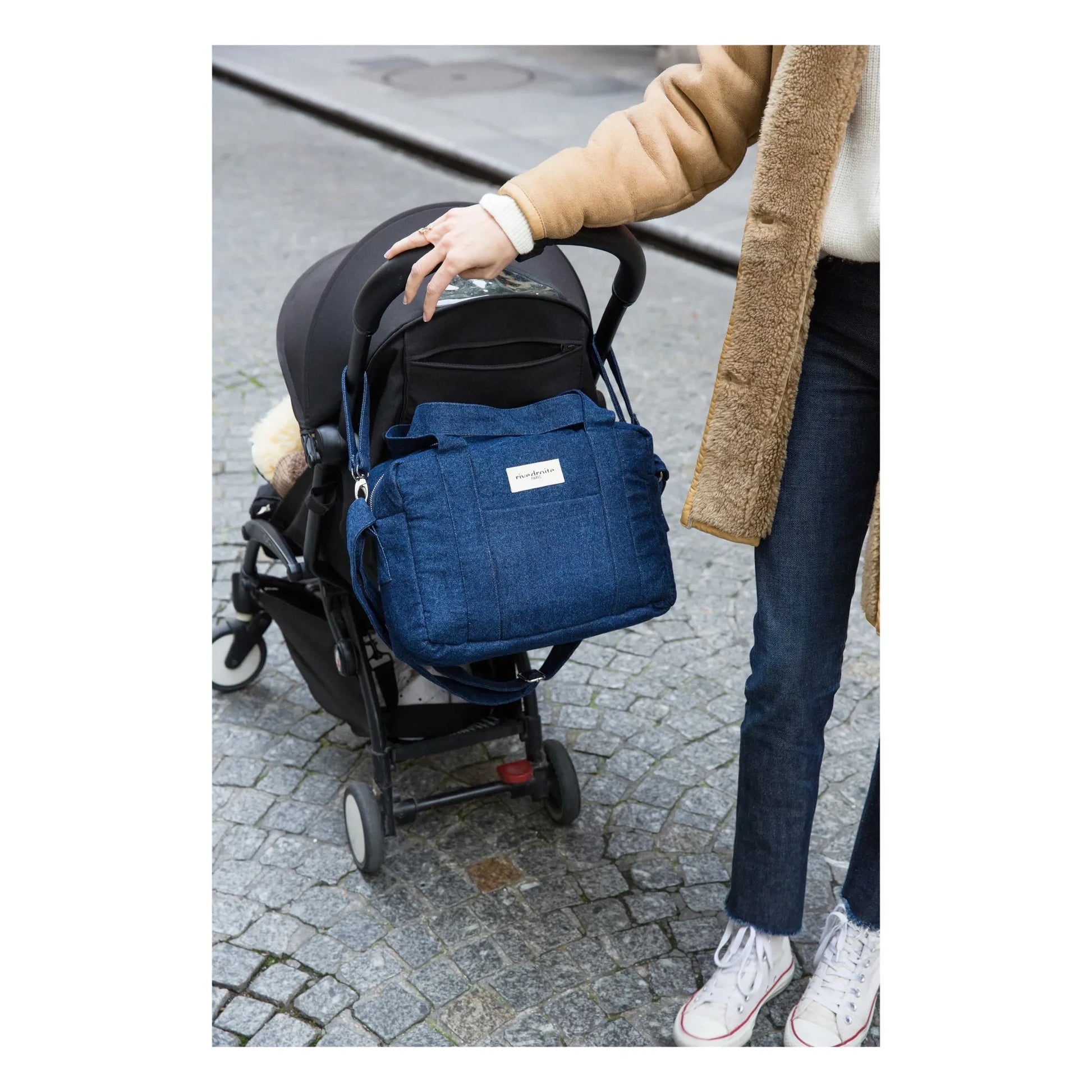 rivedroite - Mini Darcy Upcycled Denim Changing Bag | Denim brut