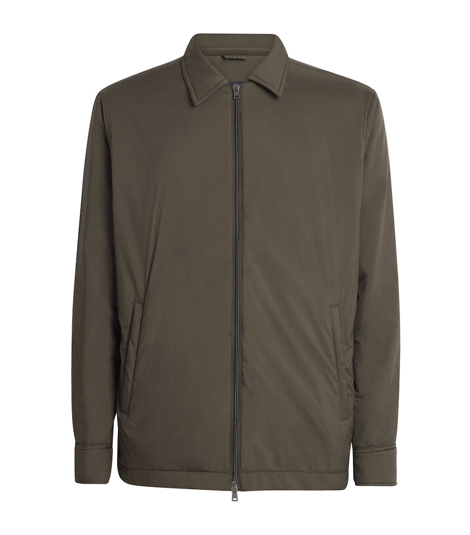Green Water-Resistant Ecoage Bomber Jacket