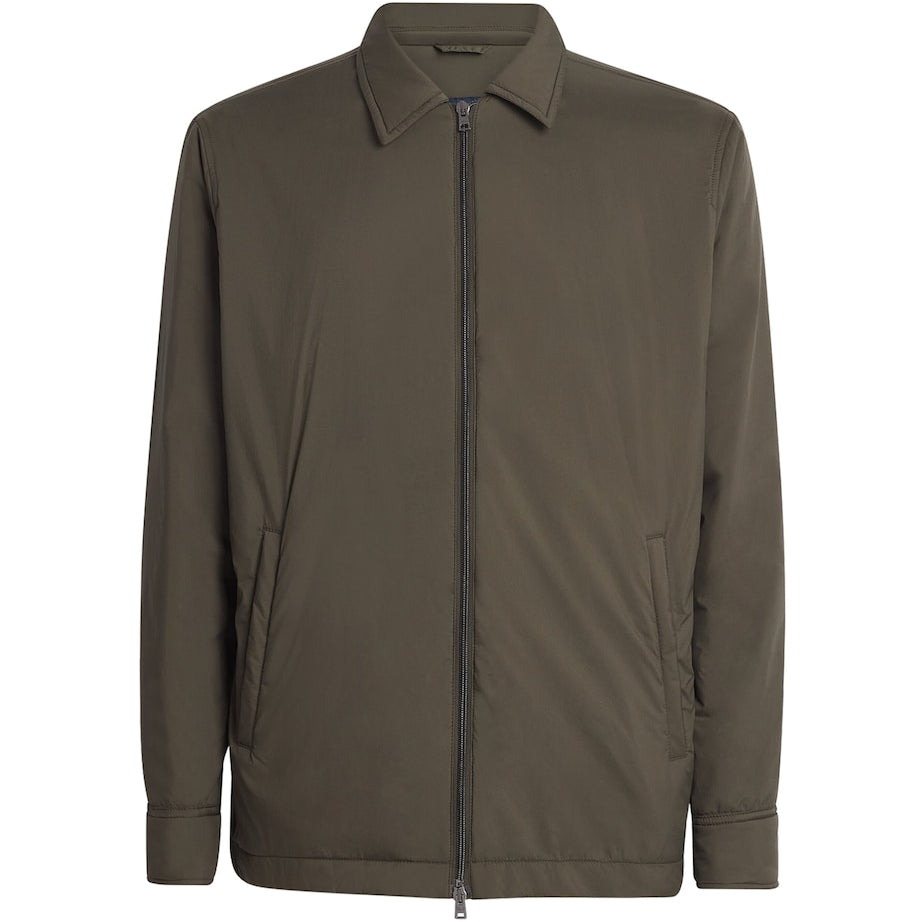Green Water-Resistant Ecoage Bomber Jacket