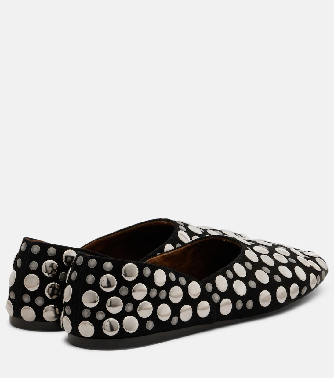 Khaite - Jane studded suede ballet flats