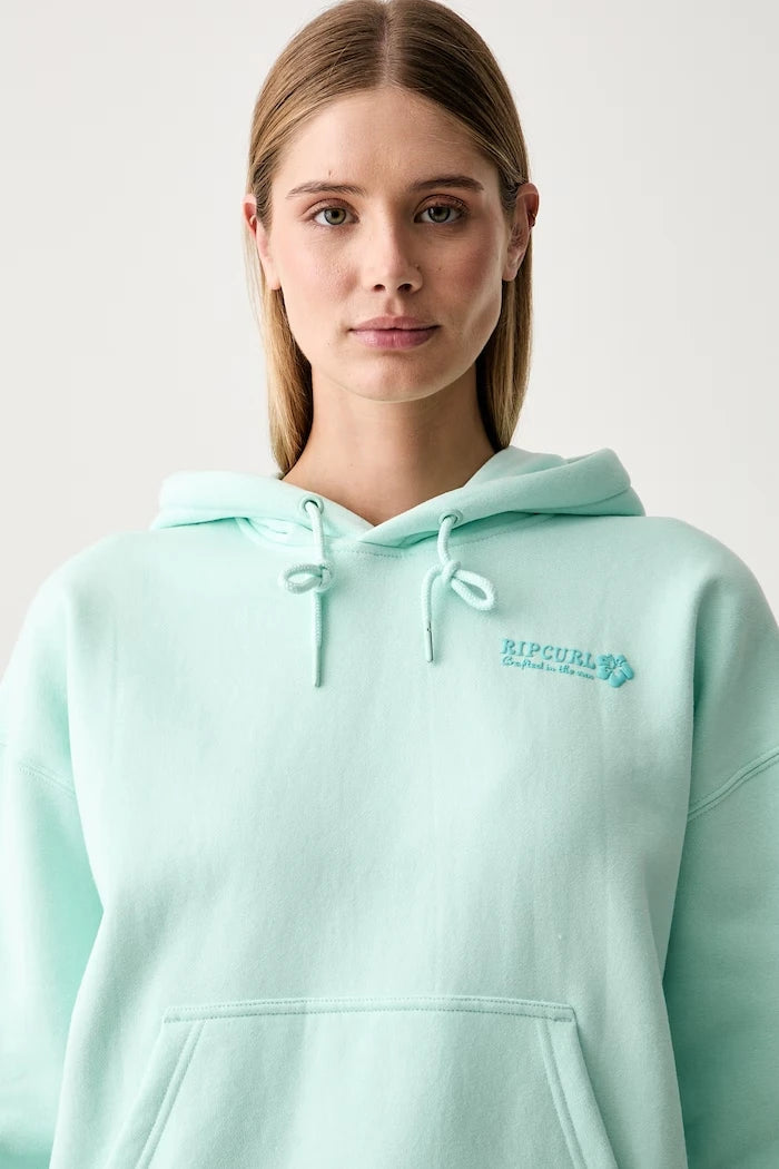 Rip Curl kadın pamuklu kapüşonlu sweatshirt SURF PUFF HERITAGE