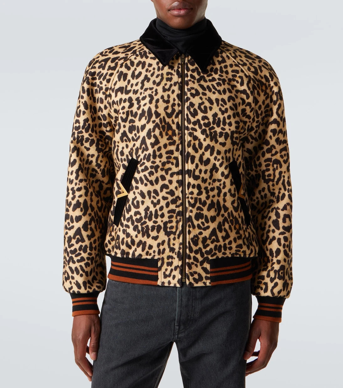 Valentino - VGold leopard-print wool blouson jacket