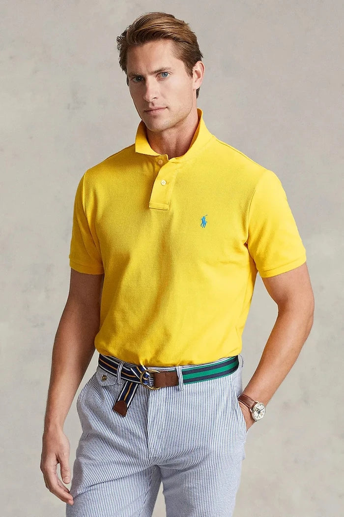 Памучна тениска с яка Polo Ralph Lauren