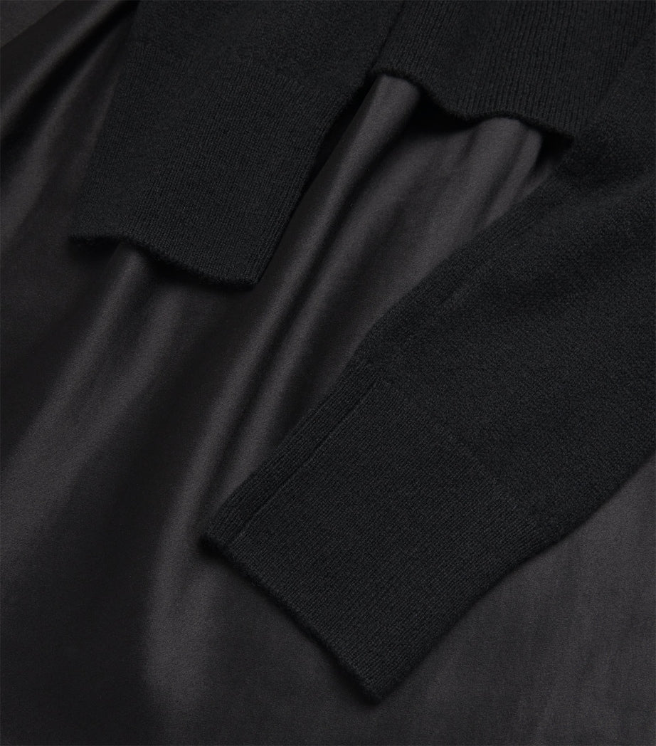 Black Cashmere-Silk Sweater Maxi Dress