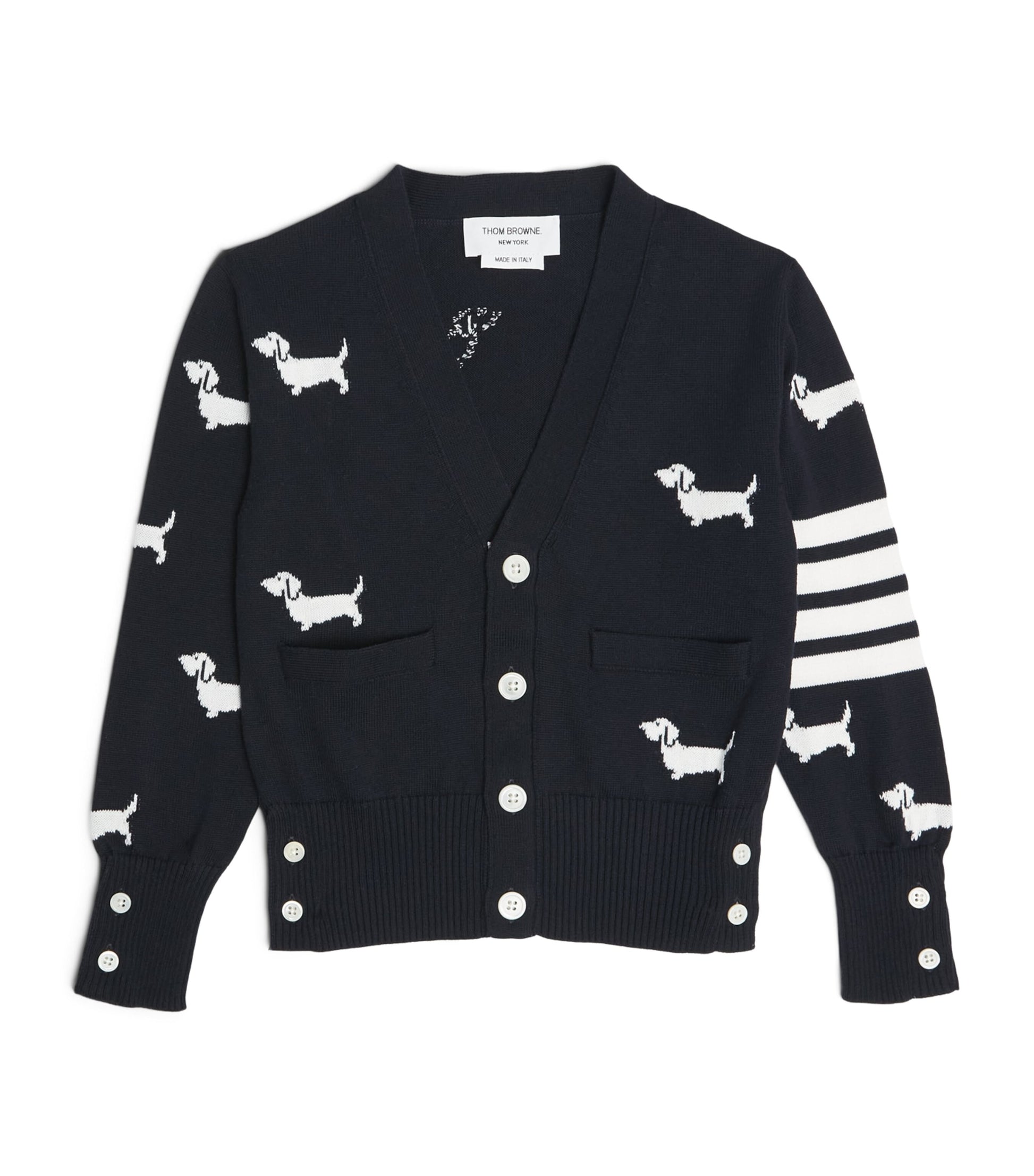 Thom Browne Kids Cotton Dog Cardigan (2-12 Years)