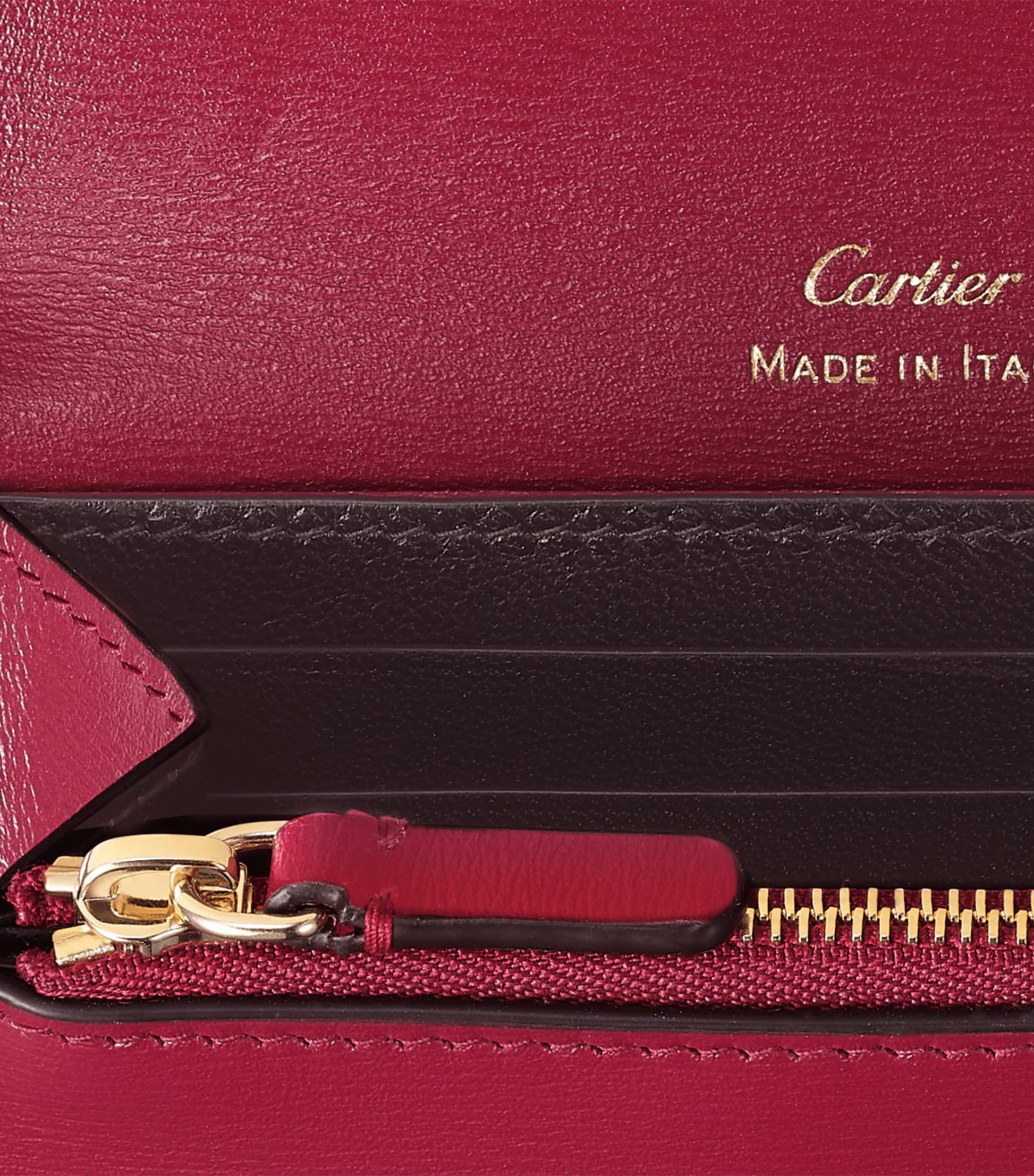 Red Calfskin Panthère de Cartier Mini Wallet