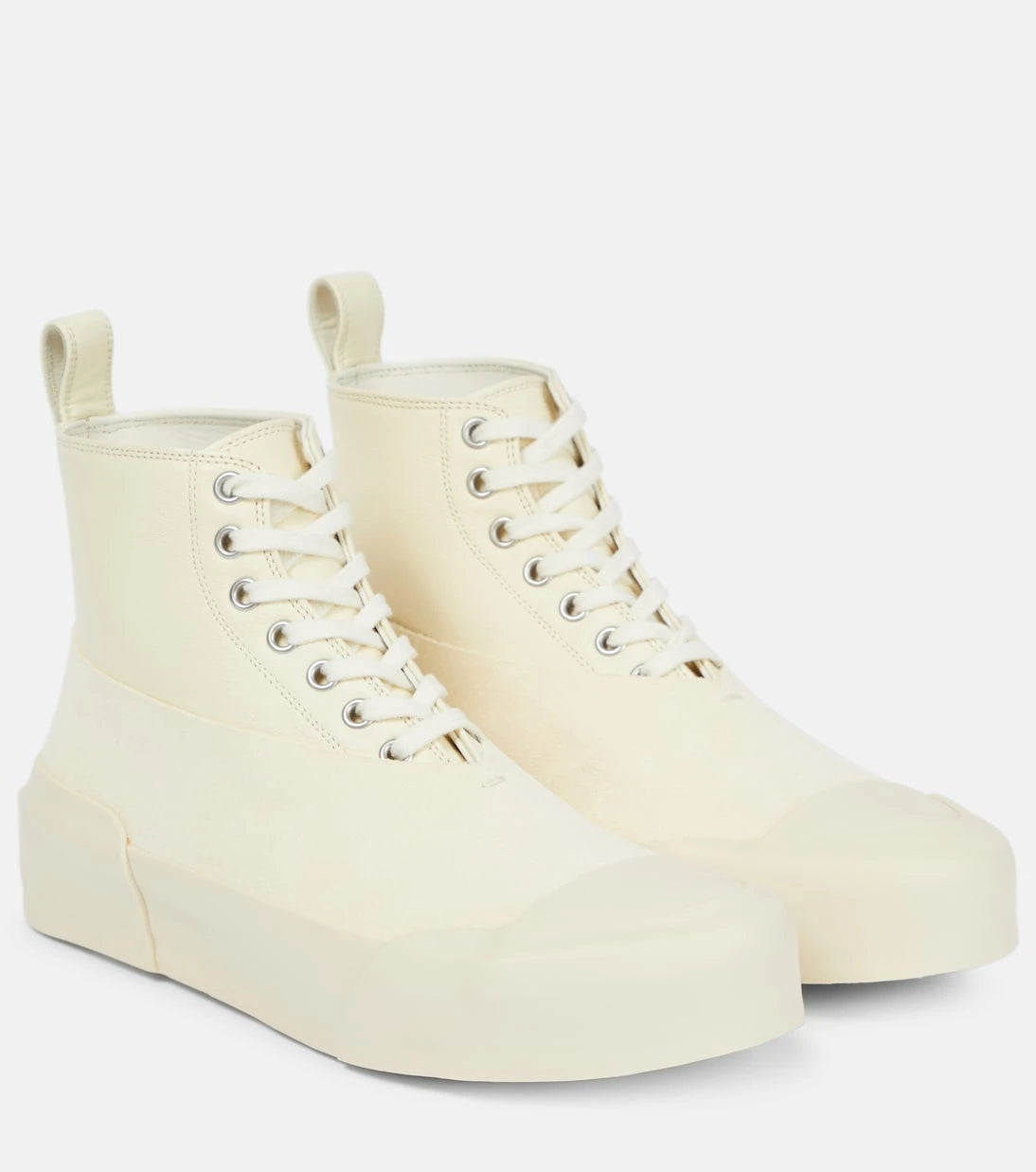 Jil Sander - Leather high-top sneakers