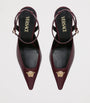 Versace Burgundy Leather La Medusa Slingback Heels 85