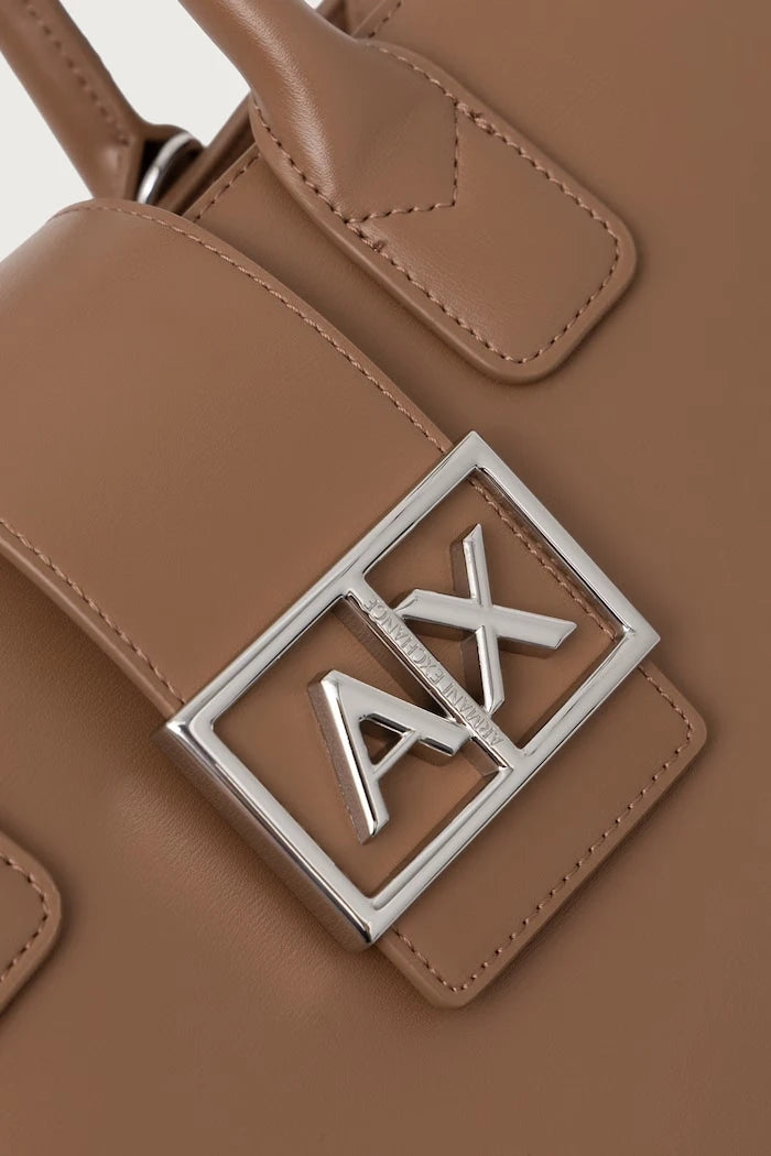 Armani Exchange suni deri kadın shopping çanta
