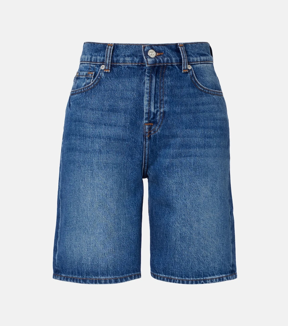7 For All Mankind - Lola distressed denim Bermuda shorts