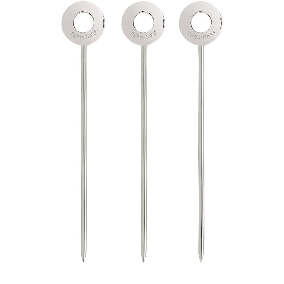 Stainless Steel OH de Christofle Cocktail Picks (Set of 6)