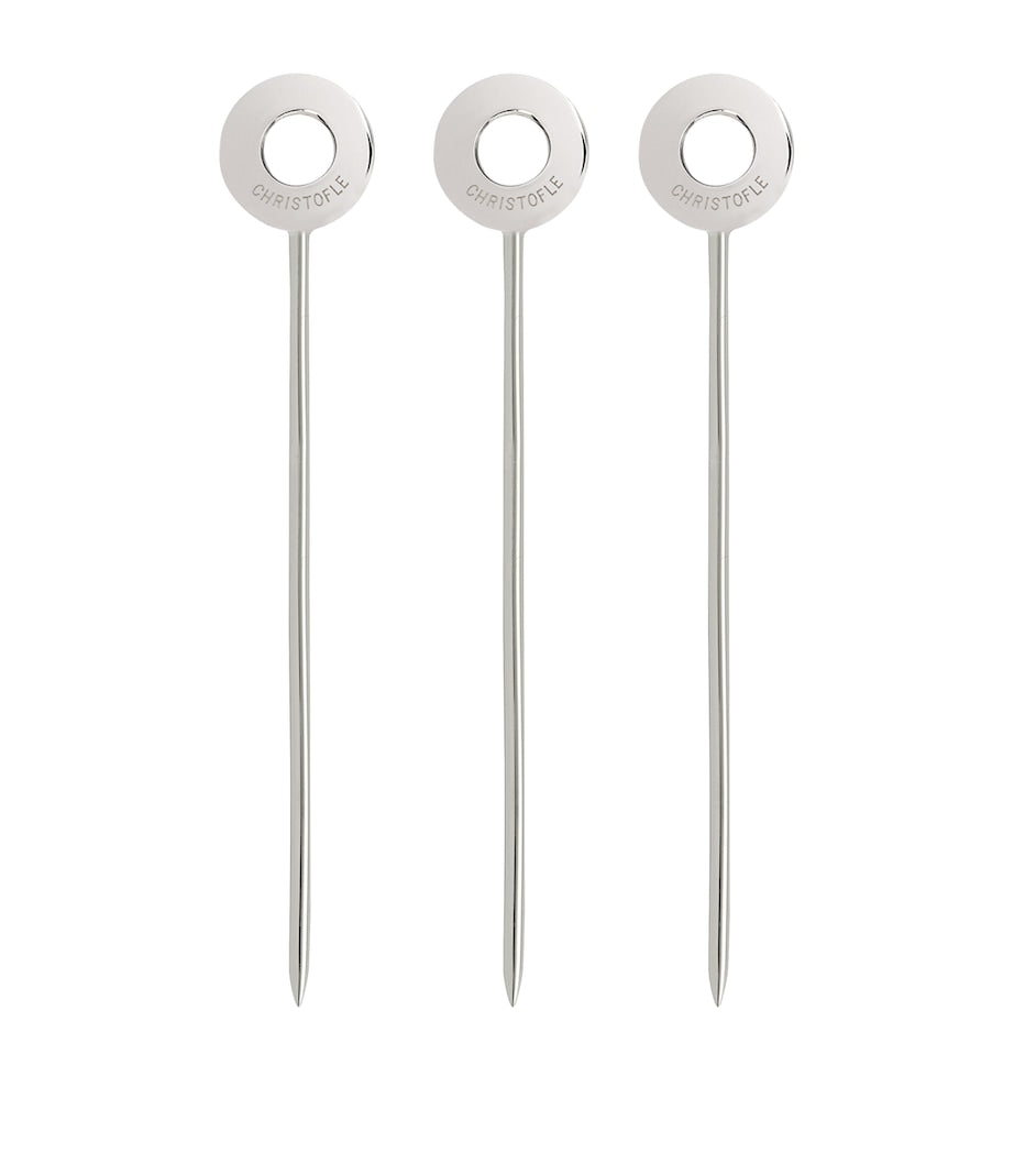 Stainless Steel OH de Christofle Cocktail Picks (Set of 6)