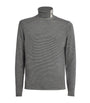 Emporio Armani Blue Virgin Wool Stripe Rollneck Sweater