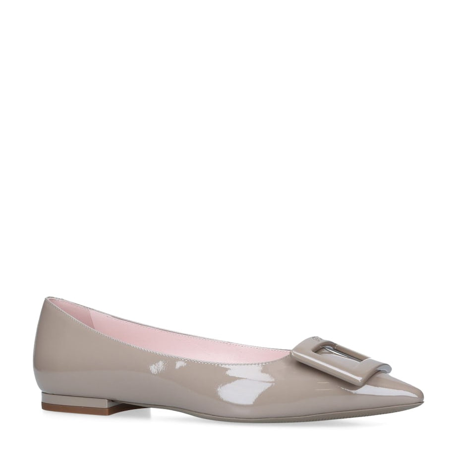 Roger Vivier Brown Leather Gommettine Ballet Flats