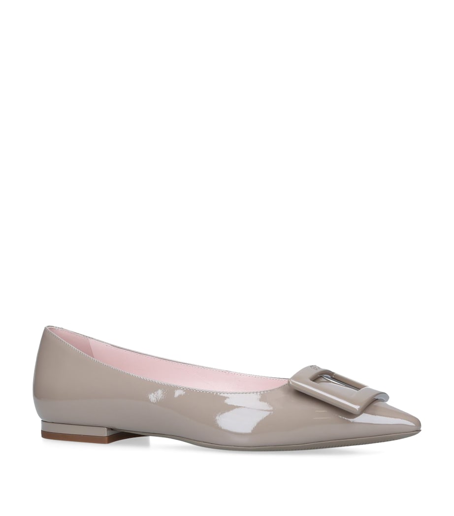Roger Vivier Brown Leather Gommettine Ballet Flats