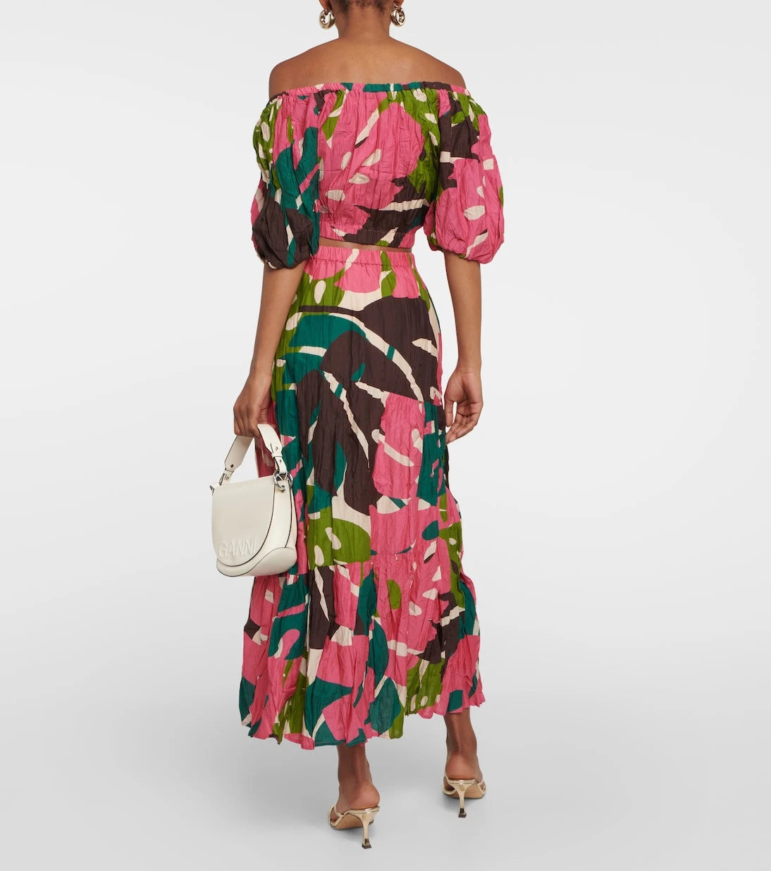 Velvet - Lydia printed cotton and silk maxi skirt
