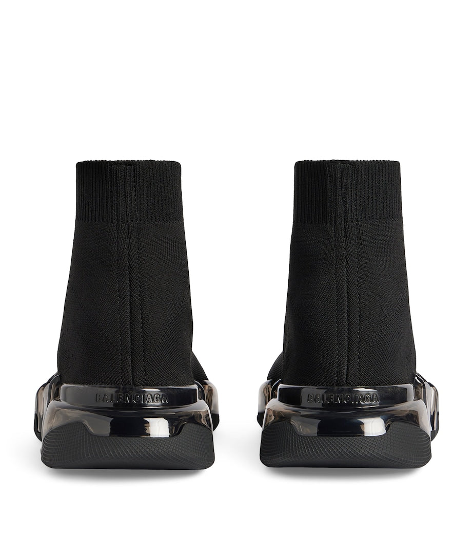Balenciaga Black Clear Sole Speed 2.0 Sneakers