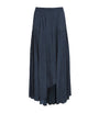 Blue Asymmetric Midi Skirt