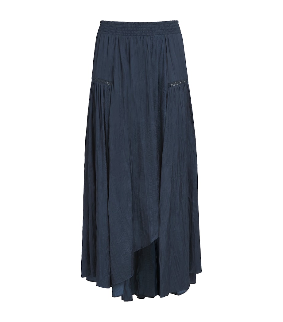 Blue Asymmetric Midi Skirt