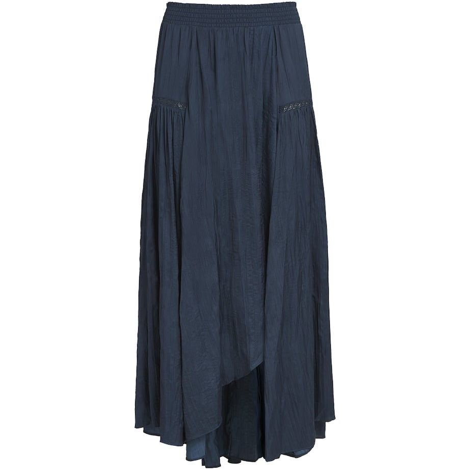 Blue Asymmetric Midi Skirt