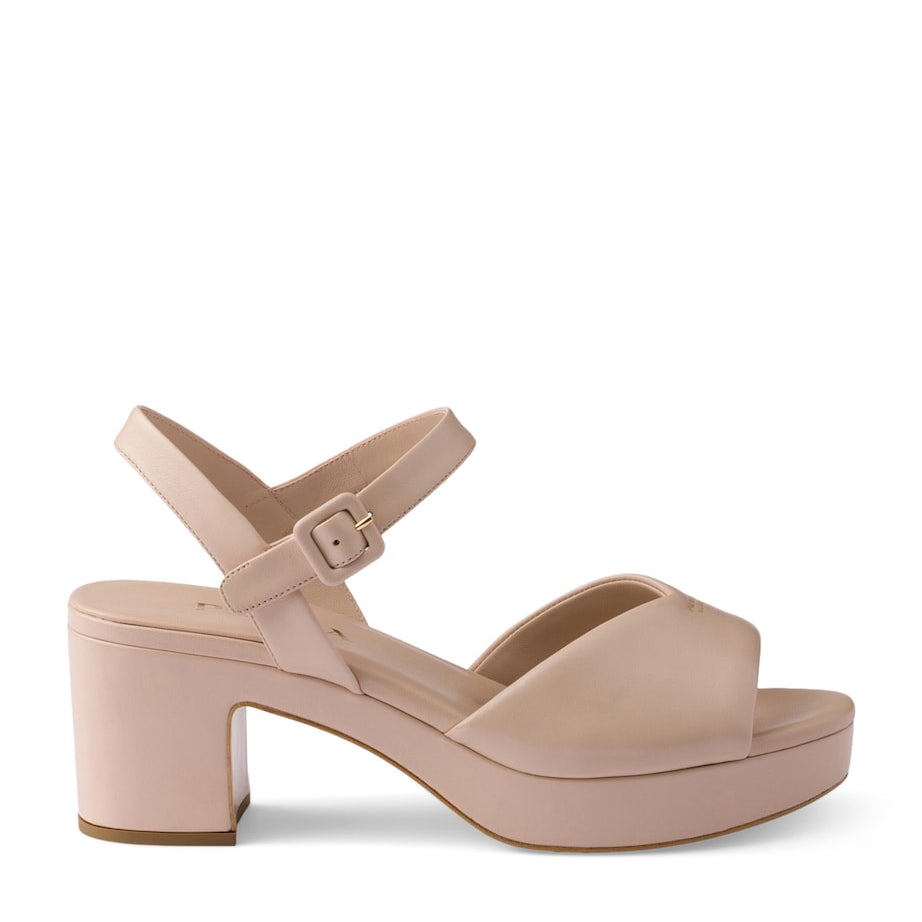 Prada Leather Padded Heeled Sandals 65